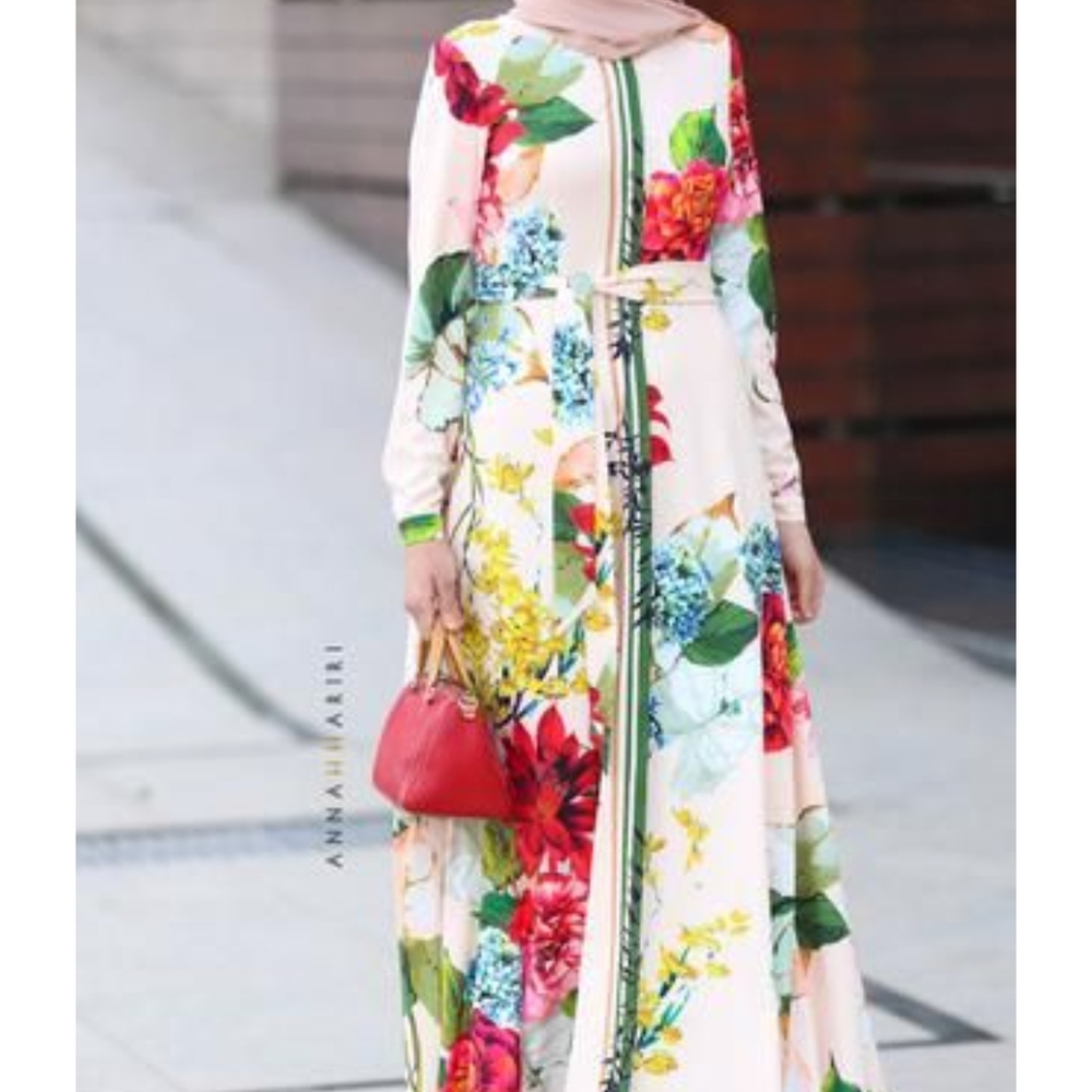 NewAnnah Hariri Cream Long Sleve Dress 14/16 L